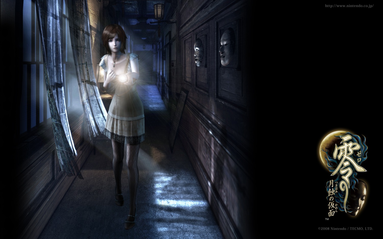 cg, dress, fishnets, koei_tecmo, minazuki_ruka, pantyhose, wallpaper, zero, zero:_tsukihami_no_kamen