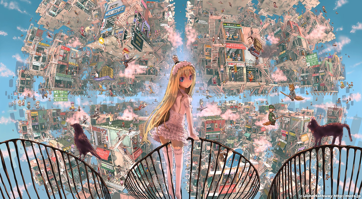 john_hathway, landscape, neko, thighhighs