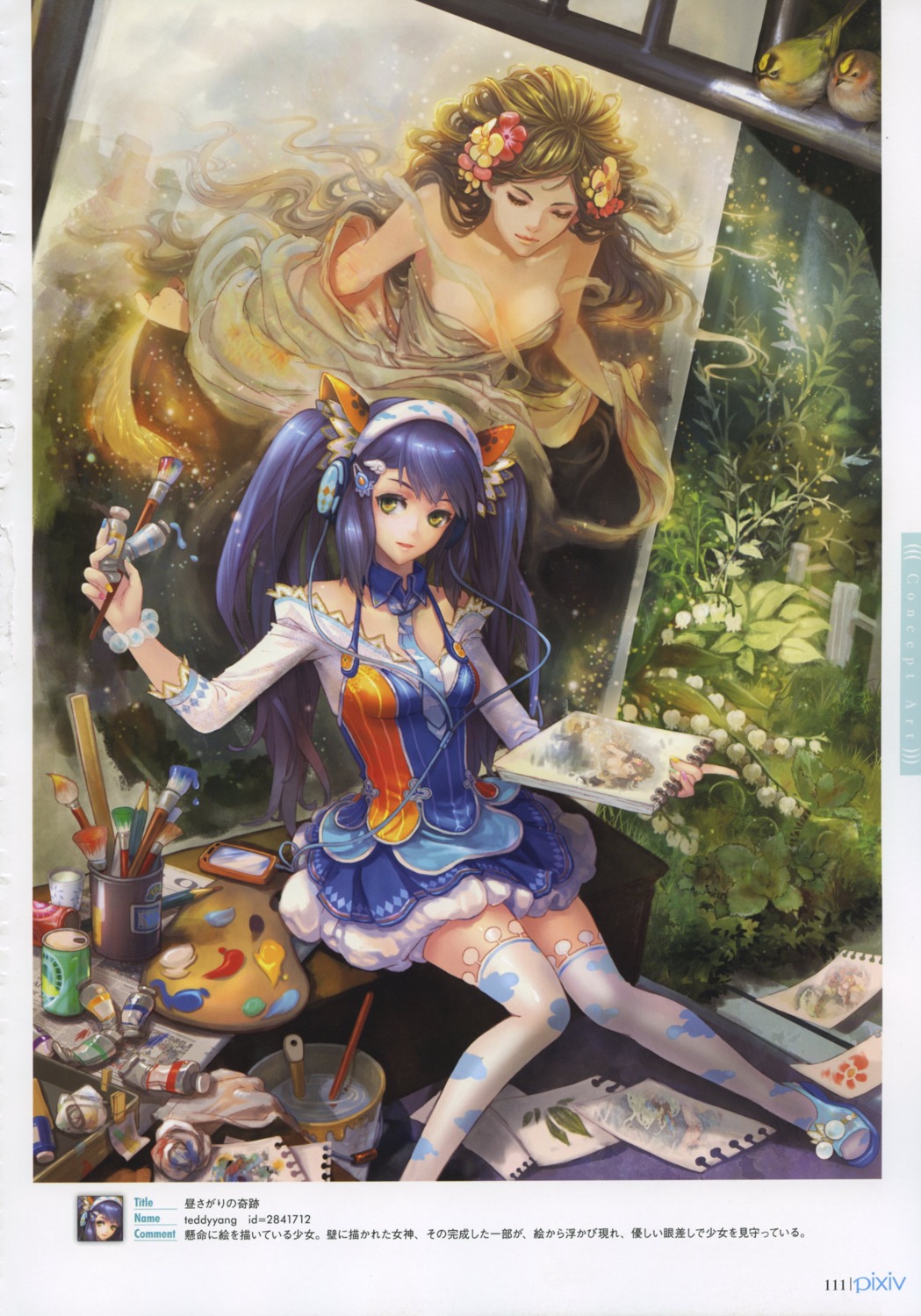 cleavage, teddy_yang, thighhighs