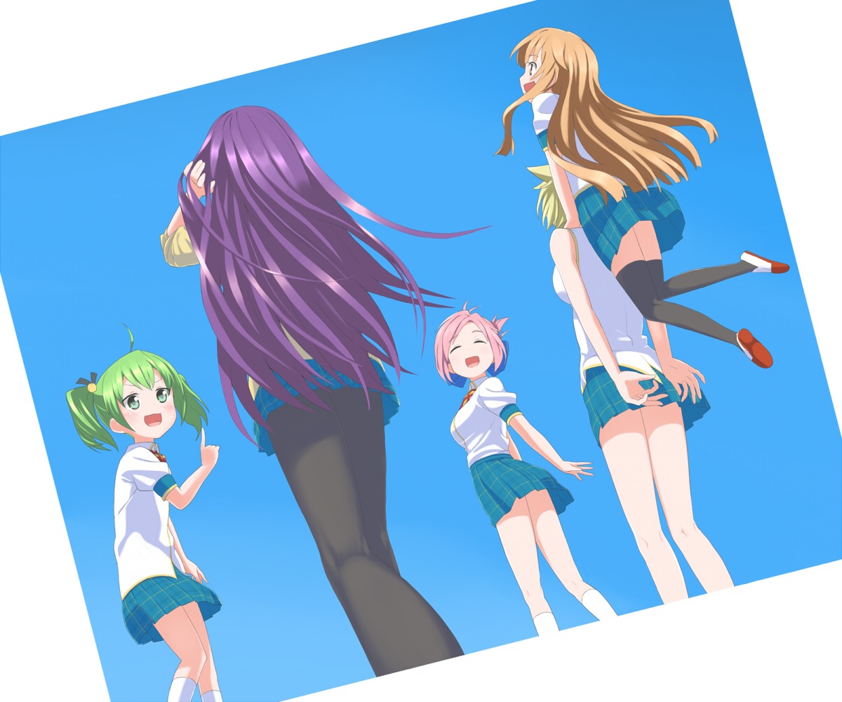 amatsuka_mao, amatsuka_megumi, gj_bu, kannazuki_tamaki, kirara_bernstein, pantyhose, san_jyou, seifuku