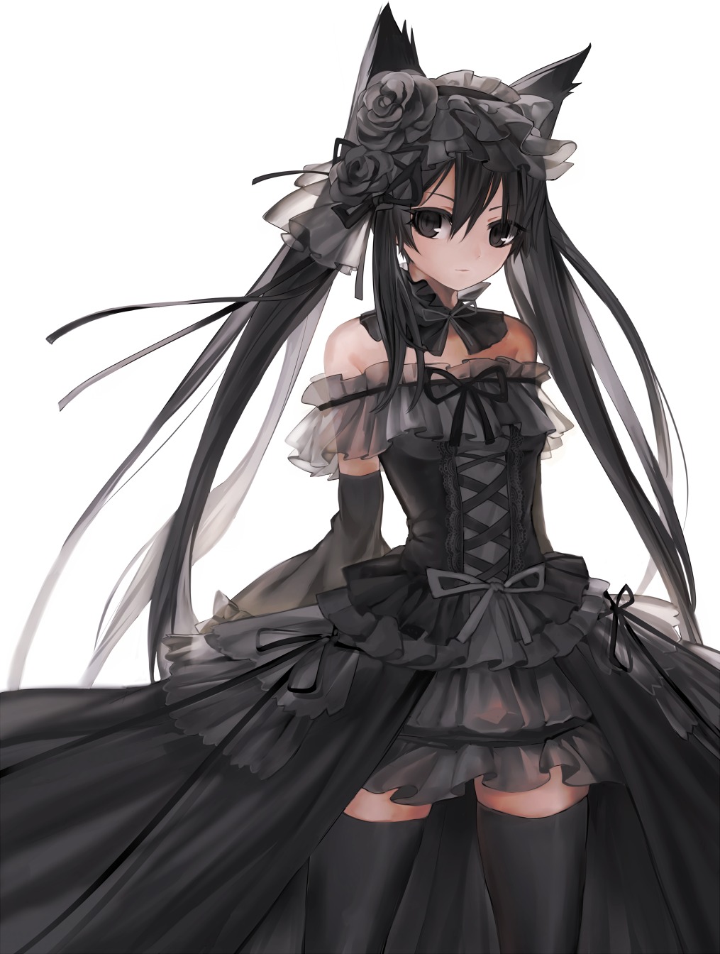 animal_ears, gothic_lolita, lolita_fashion, mizushirazu, thighhighs