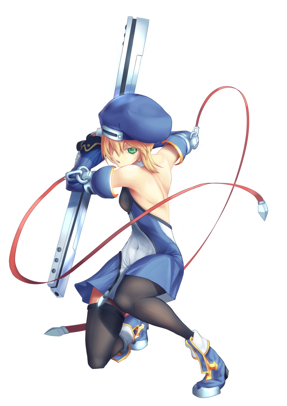 blazblue, blazblue:_calamity_trigger, gun, noel_vermillion, thighhighs, tsukikanade