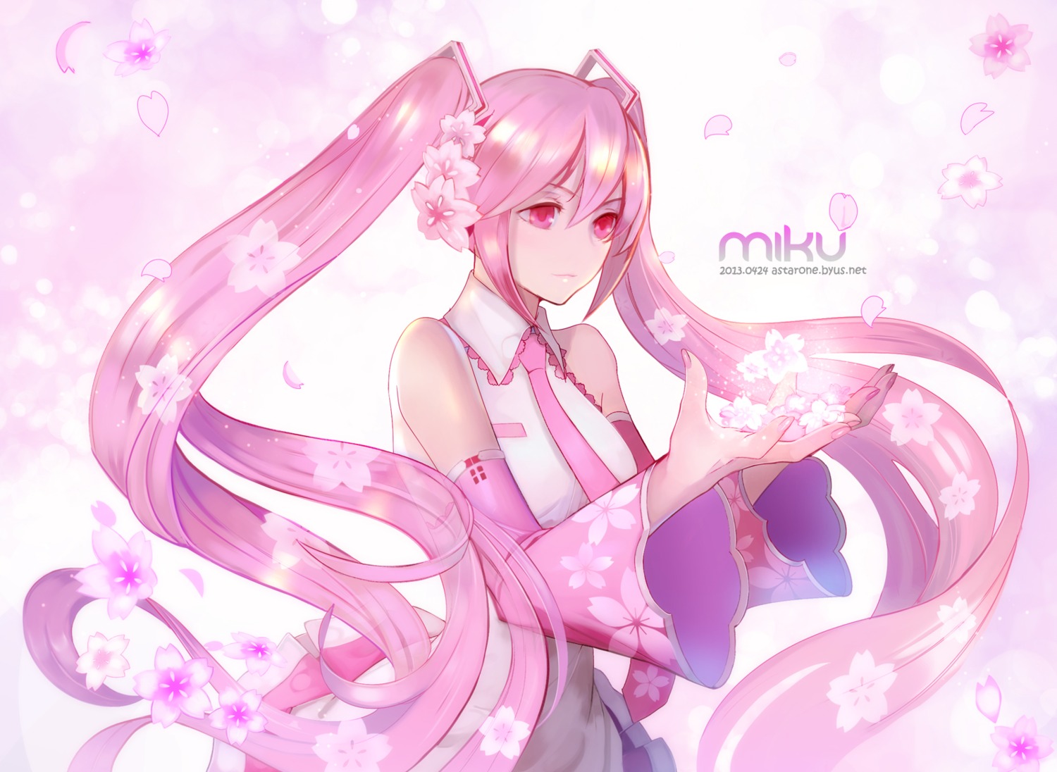 hatsune_miku, sakura_miku, vocaloid, weed_(astarone)