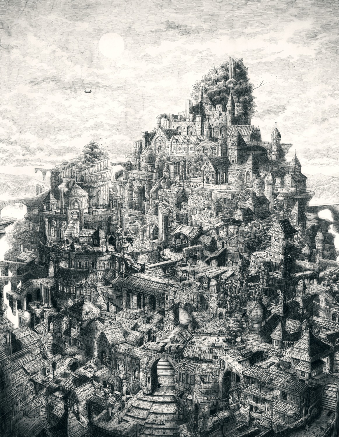 landscape, makoto_tauzo, monochrome