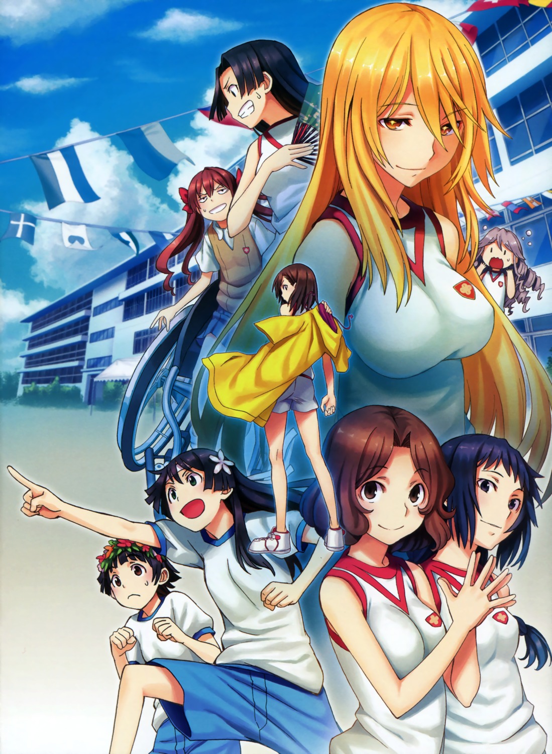 awatsuki_maaya, fuyukawa_motoi, gym_uniform, hokaze_junko, misaka_mikoto, saten_ruiko, seifuku, shirai_kuroko