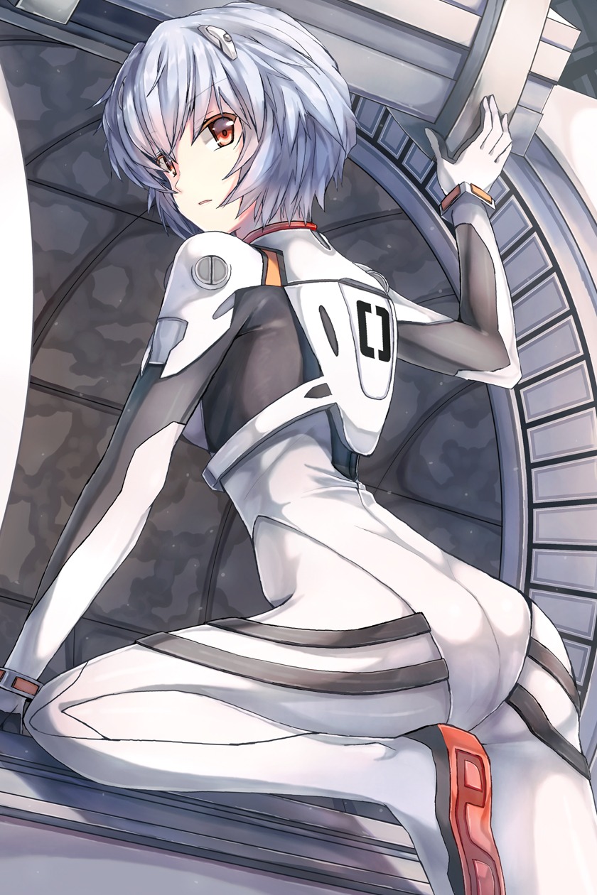 90i, ass, ayanami_rei, bodysuit, neon_genesis_evangelion
