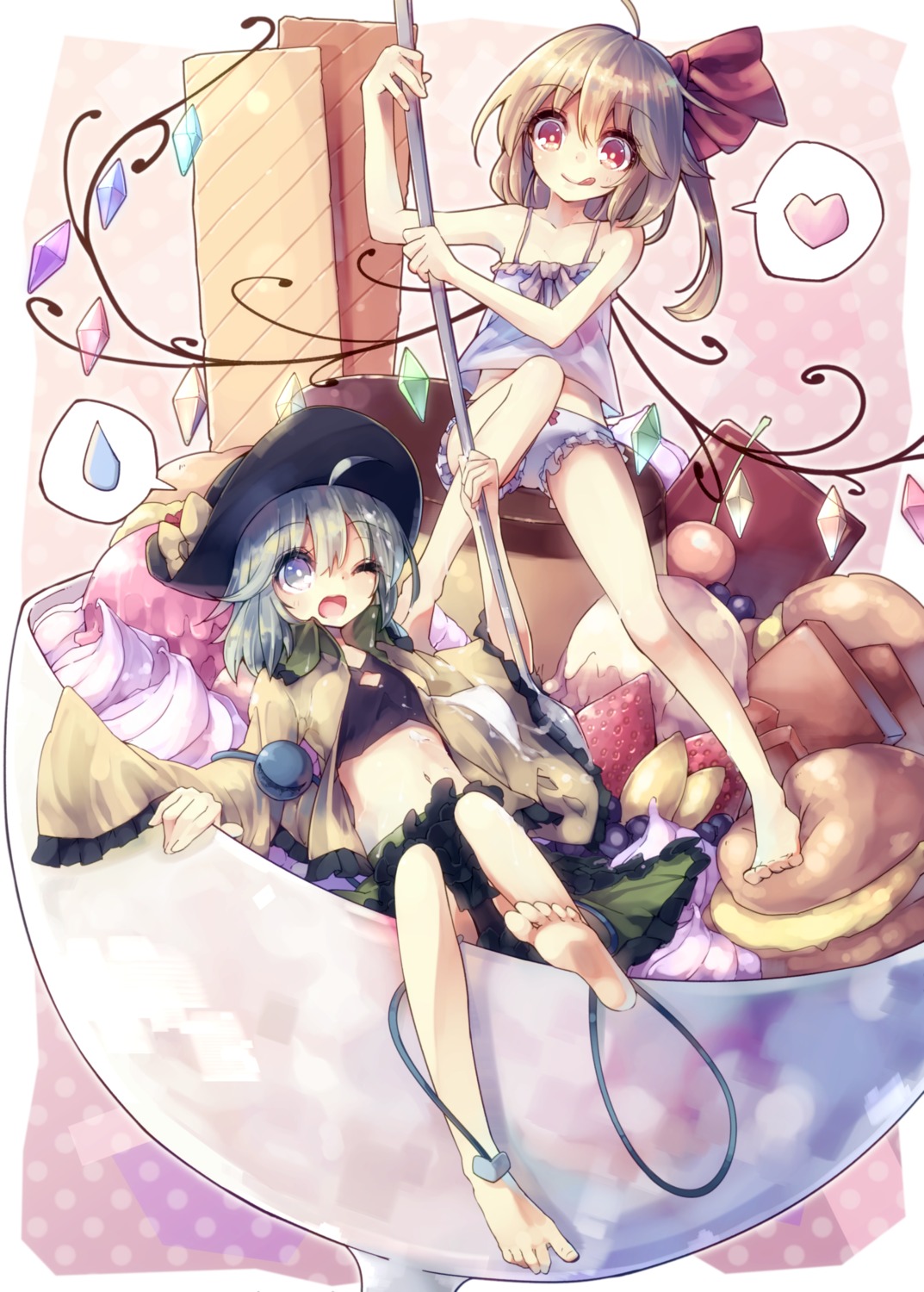 bloomers, flandre_scarlet, komeiji_koishi, teco, touhou