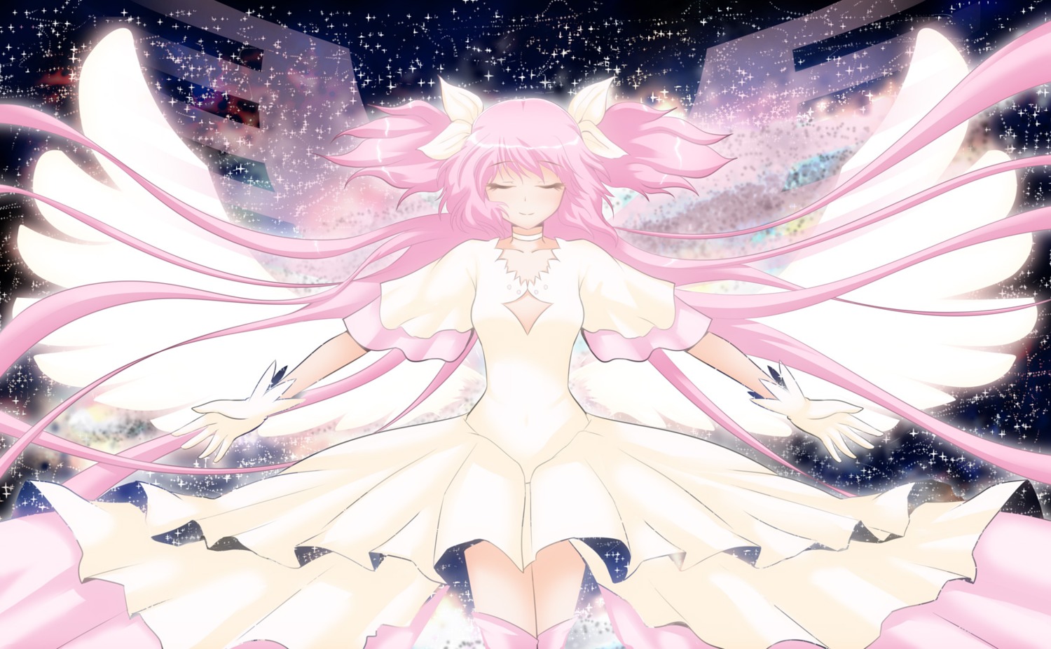 dress, kaname_madoka, mahou_shoujo_madoka_magica, tetora, ultimate_madoka, wings