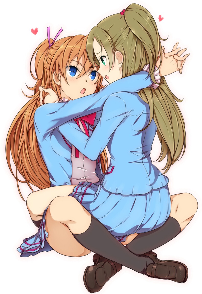 houjou_hibiki, minamino_kanade, minazuki_randoseru, precure, seifuku, suite_precure, yuri