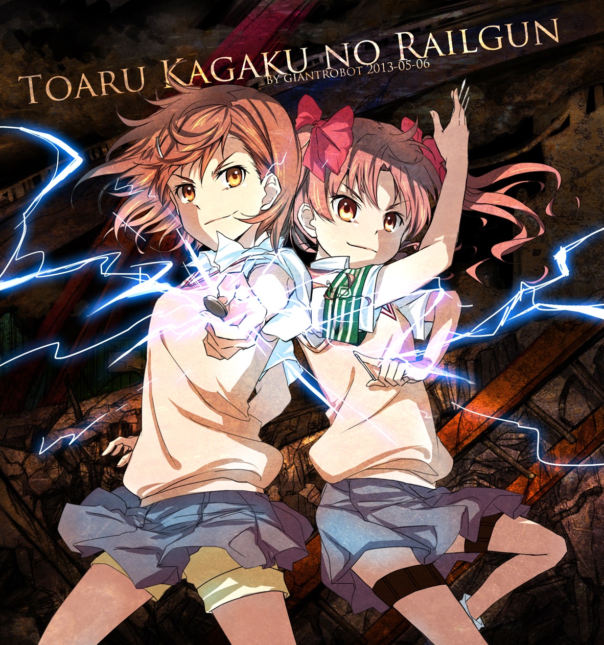 d_midiror, misaka_mikoto, seifuku, shirai_kuroko, toaru_kagaku_no_railgun, toaru_majutsu_no_index