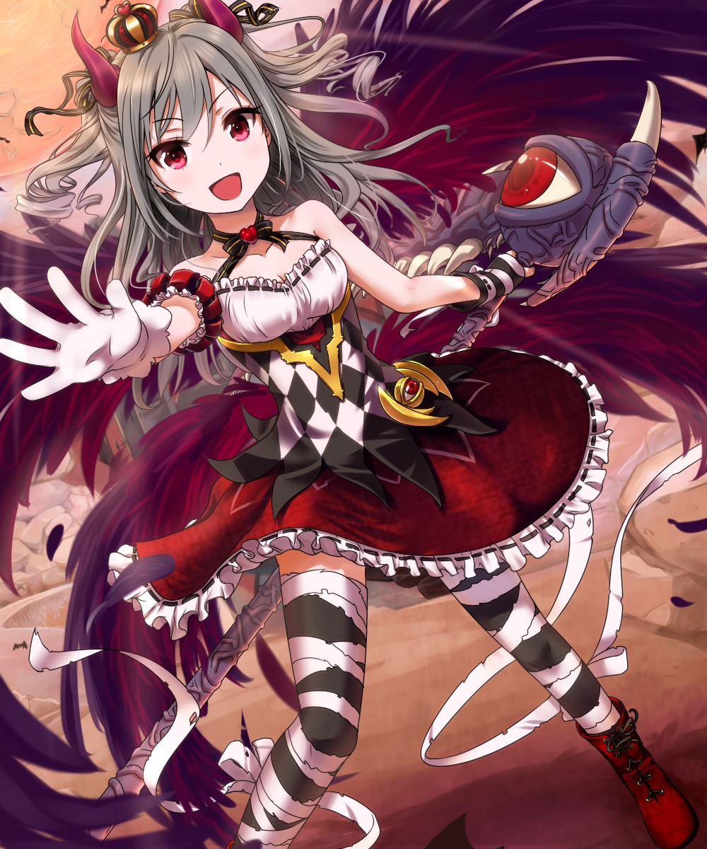 bandages, horns, kanzaki_ranko, komore, the_idolm@ster, the_idolm@ster_cinderella_girls, thighhighs