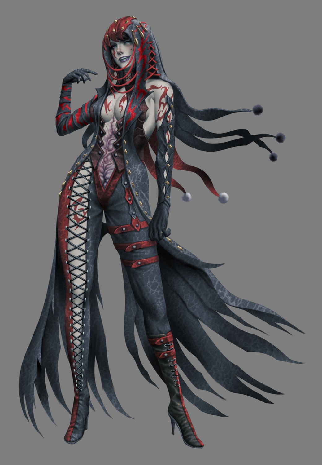 bodysuit, cleavage, inafune_keiji, morgan_le_fay, soul_sacrifice