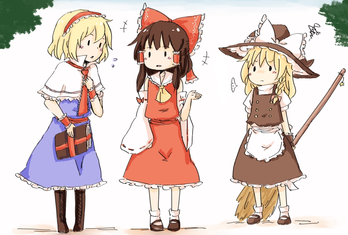 alice_margatroid, hakurei_reimu, hiroya_masaharu, kirisame_marisa, touhou