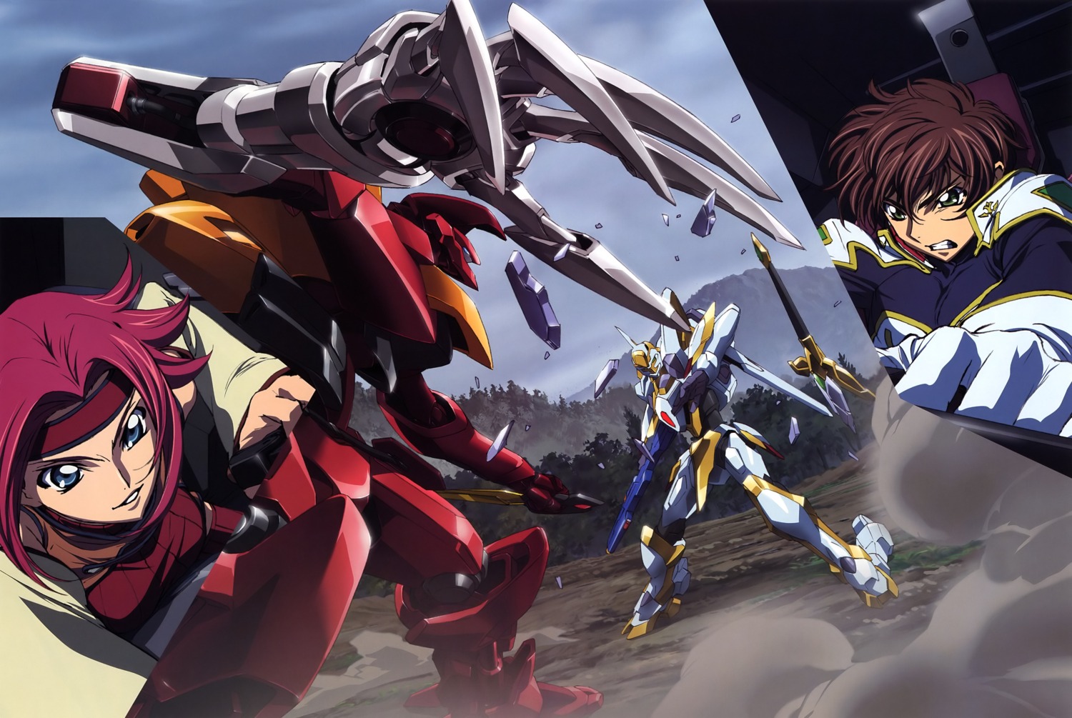chiba_yuriko, code_geass, kallen_stadtfeld, kururugi_suzaku, mecha, nakada_eiji
