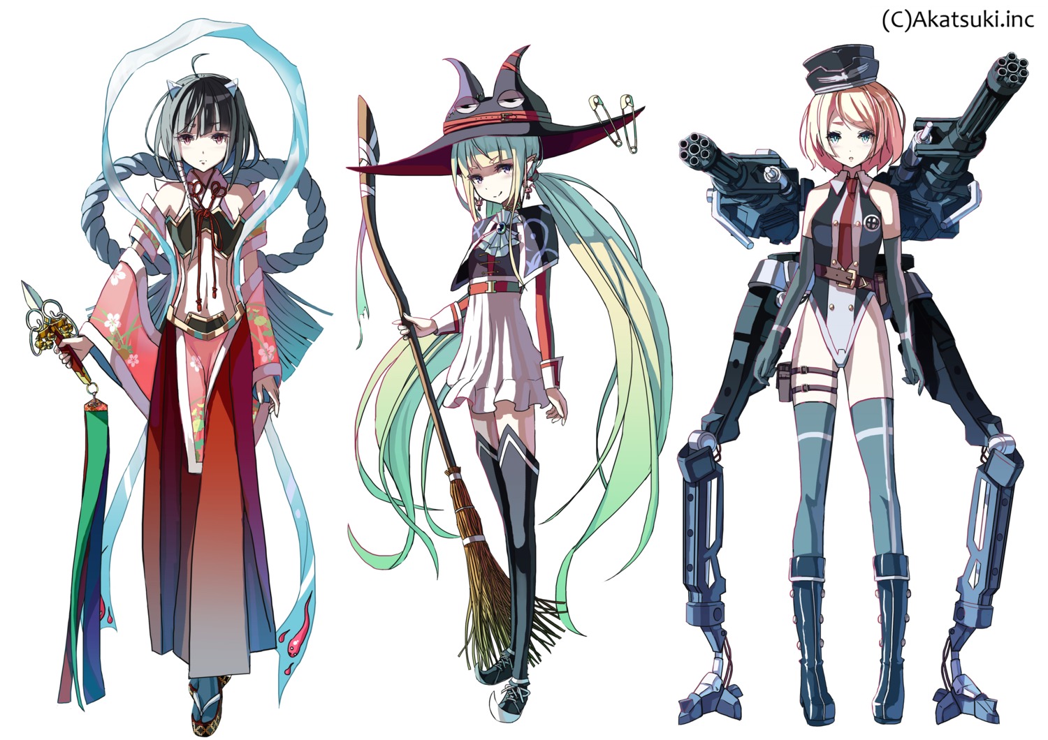 gun, juya, mecha_musume, thighhighs
