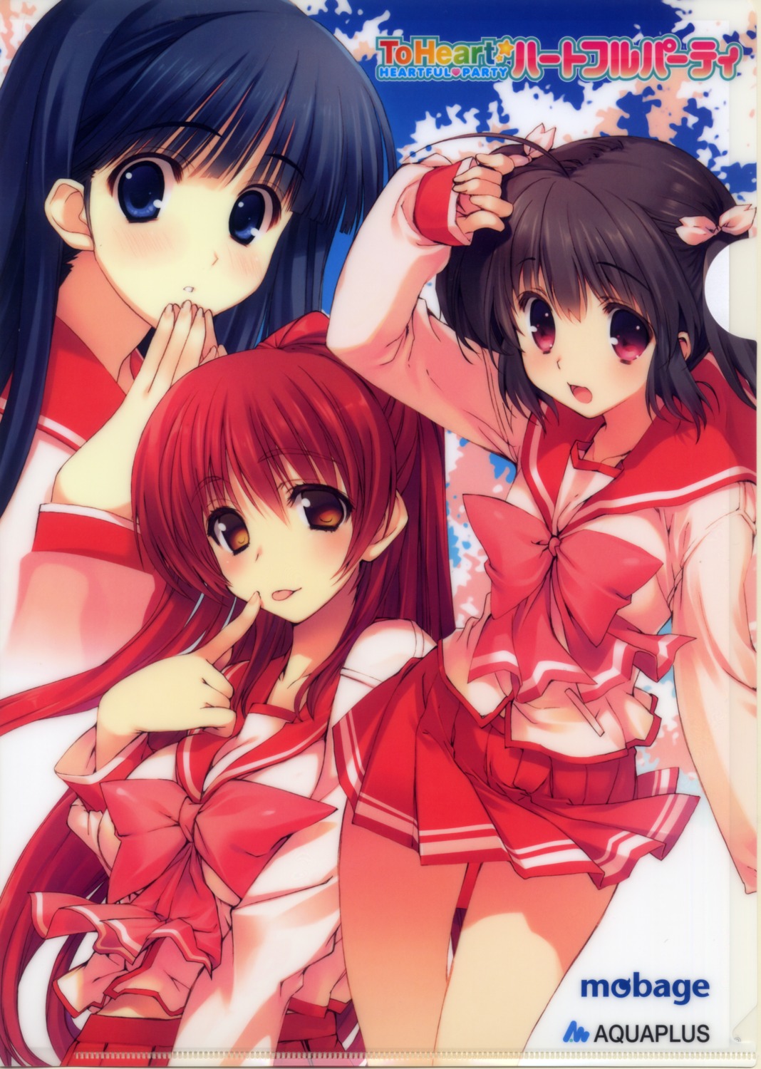 amaduyu_tatsuki, kousaka_tamaki, kusakabe_yuuki, leaf, mitsumi_misato, seifuku, to_heart_(series), to_heart_2