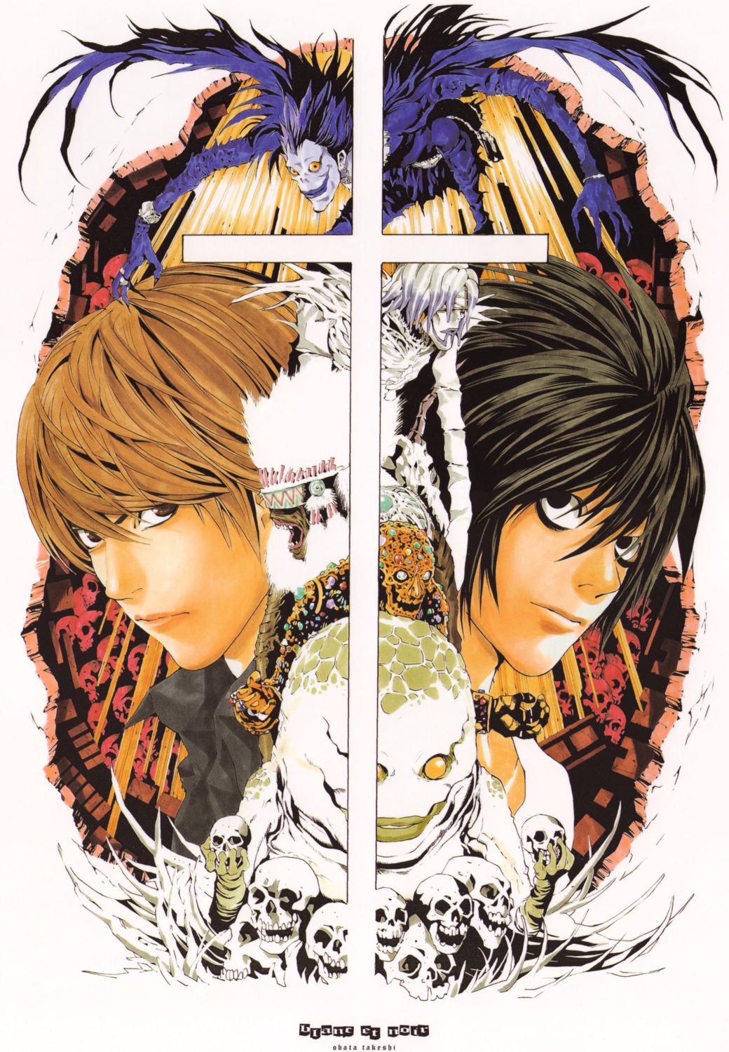 death_note, l, male, obata_takeshi, ryuk, yagami_light