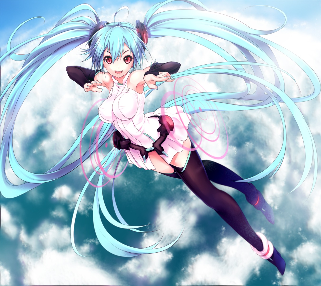 hatsune_miku, miku_append, sora_to_umi, thighhighs, vocaloid, vocaloid_append