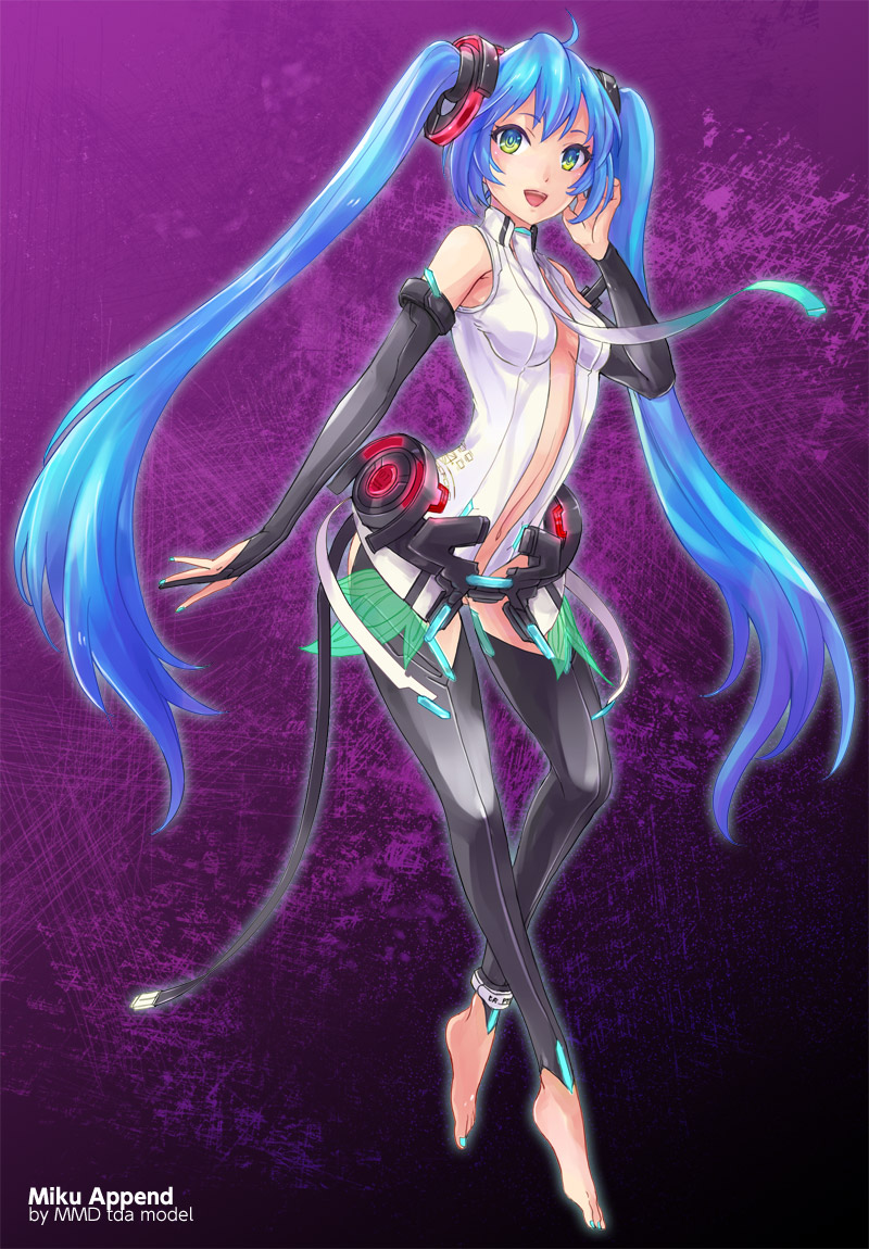 bodysuit, hatsune_miku, katashina, miku_append, vocaloid, vocaloid_append
