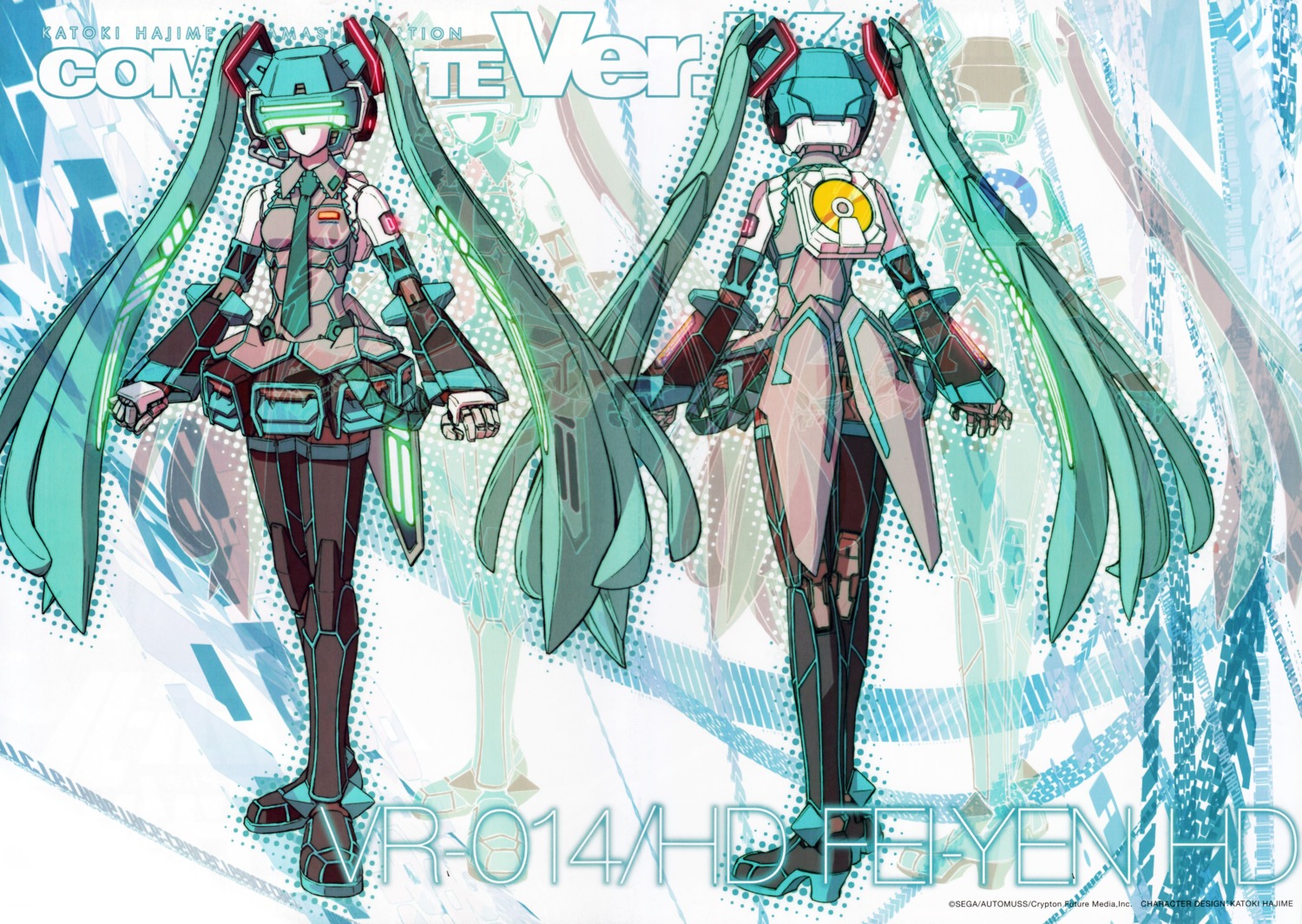 crease, fei_yen, hatsune_miku, katoki_hajime, mecha, mecha_musume, virtual_on, vocaloid