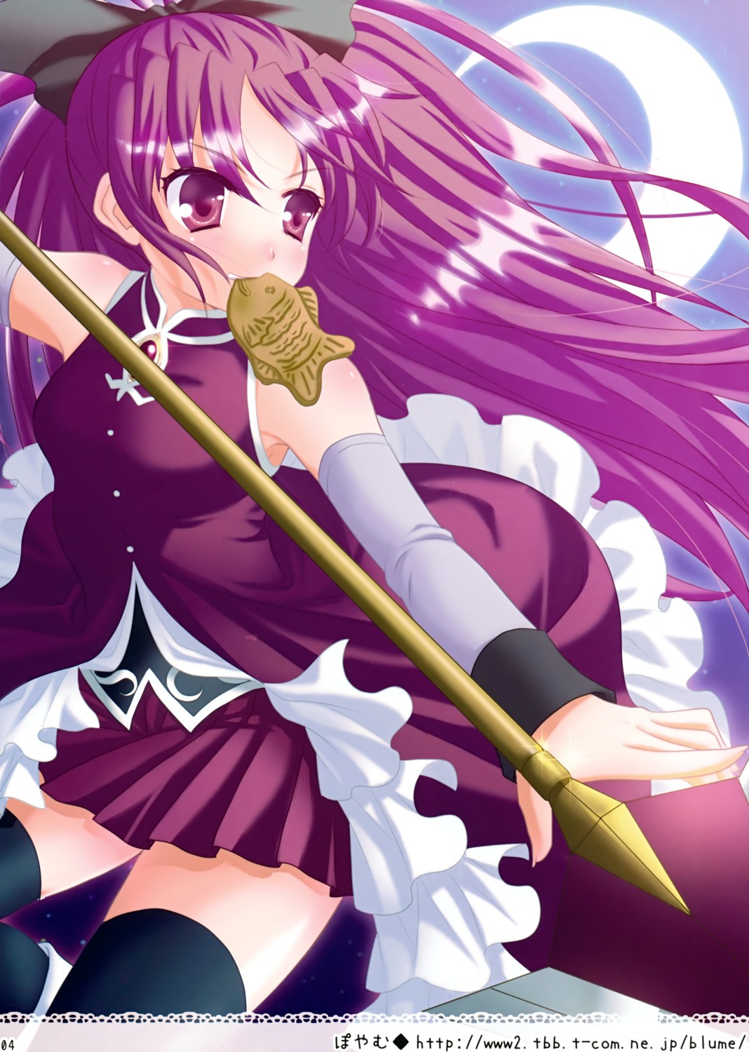 mahou_shoujo_madoka_magica, poyamu, sakura_kyouko, thighhighs