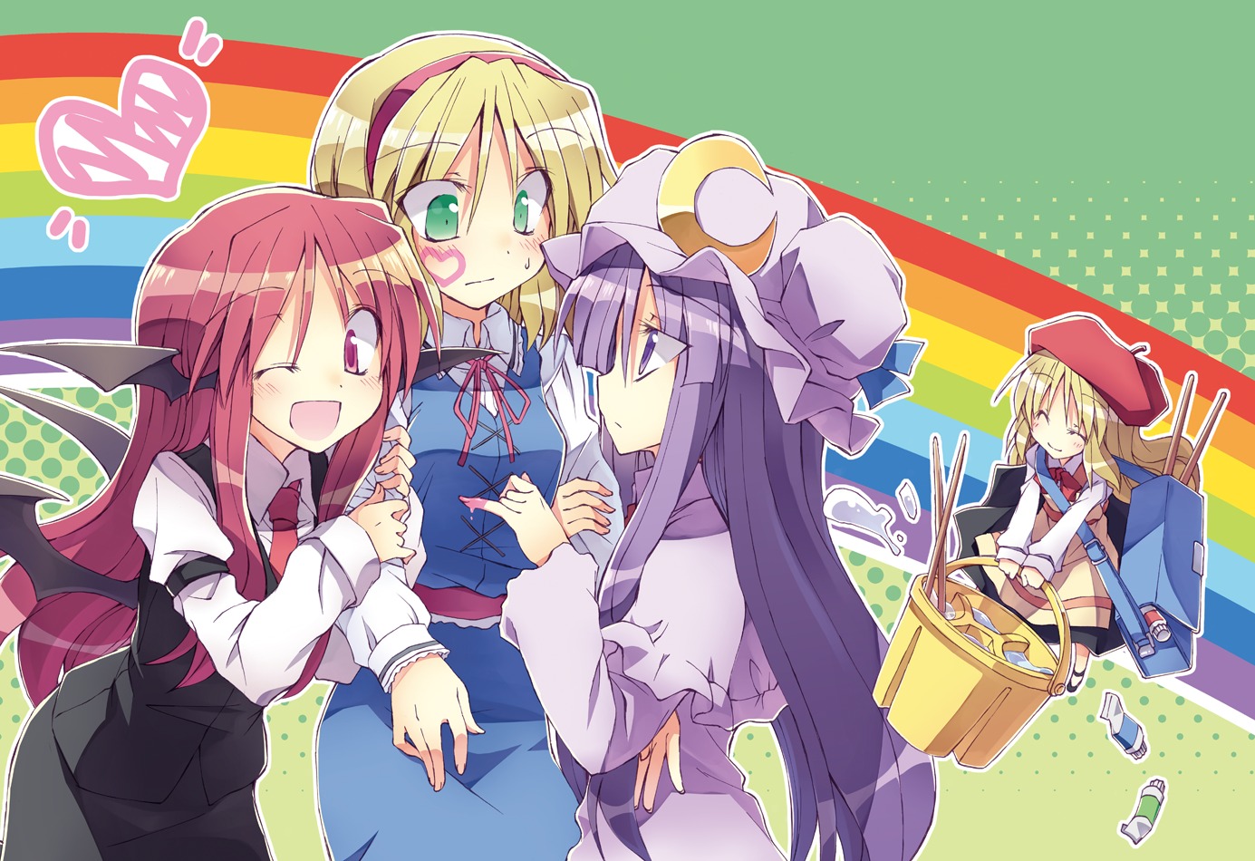 alice_margatroid, koakuma, patchouli_knowledge, satoukibi, shanghai_doll, touhou