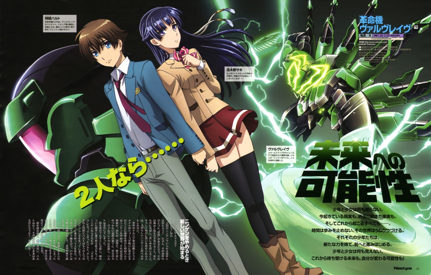 kakumeiki_valvrave, kimura_satoshi, mecha, rukino_saki, seifuku, tokishima_haruto