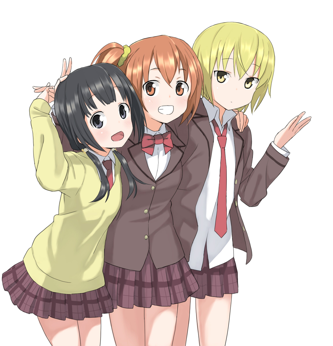 aiura, amaya_kanaka, iwasawa_saki, san_jyou, seifuku, uehara_ayuko