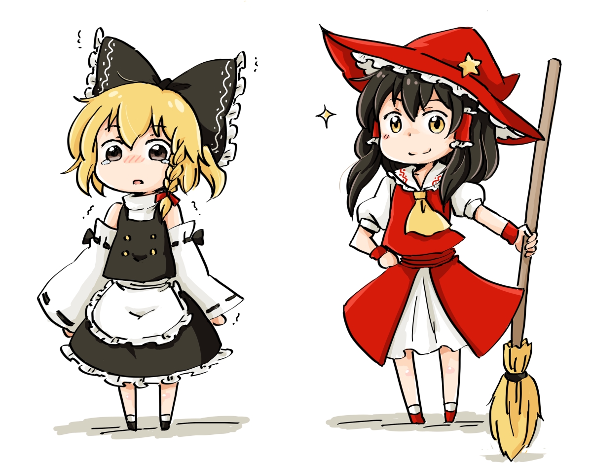 chibi, hakurei_reimu, hiroya_masaharu, kirisame_marisa, miko, touhou