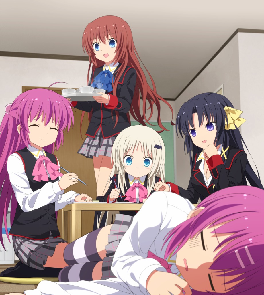 a-chan_senpai, futaki_kanata, haribote_(tarao), kurugaya_yuiko, little_busters!, noumi_kudryavka, saigusa_haruka, seifuku, thighhighs