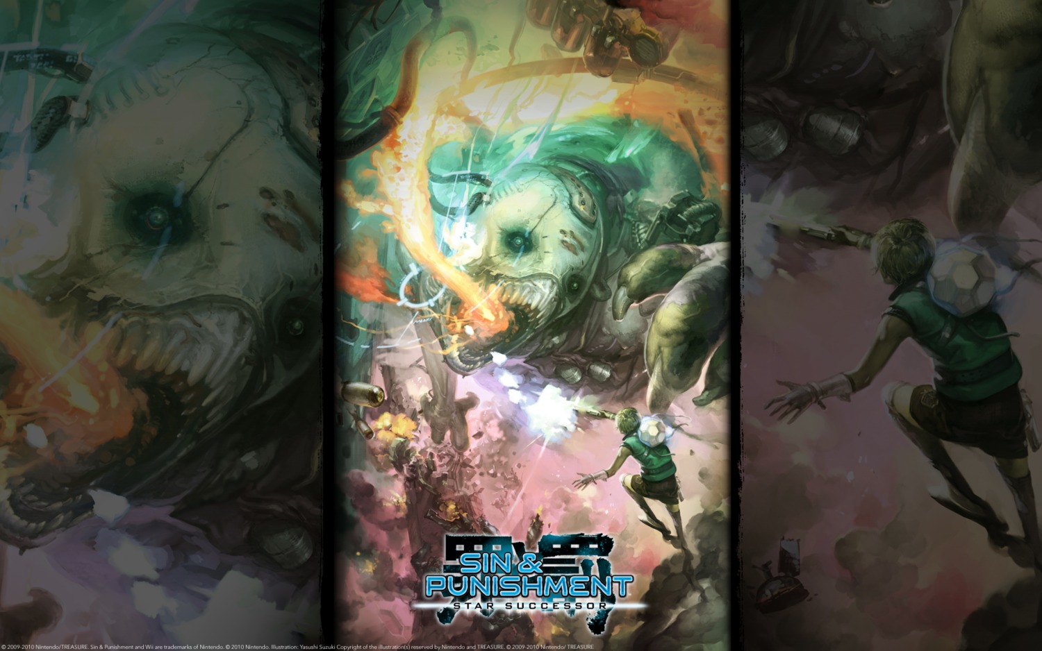 gun, isa_jo, monster, nintendo, suzuki_yasushi, treasure, tsumi_to_batsu, tsumi_to_batsu:_sora_no_koukeisha