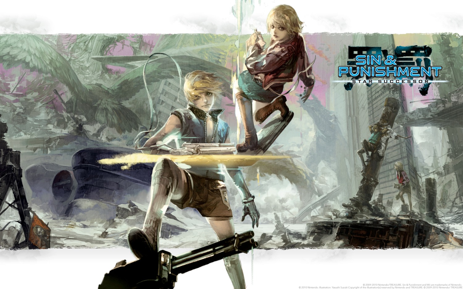 gun, isa_jo, kachi_(sin_and_punishment), nintendo, suzuki_yasushi, treasure, tsumi_to_batsu, tsumi_to_batsu:_sora_no_koukeisha