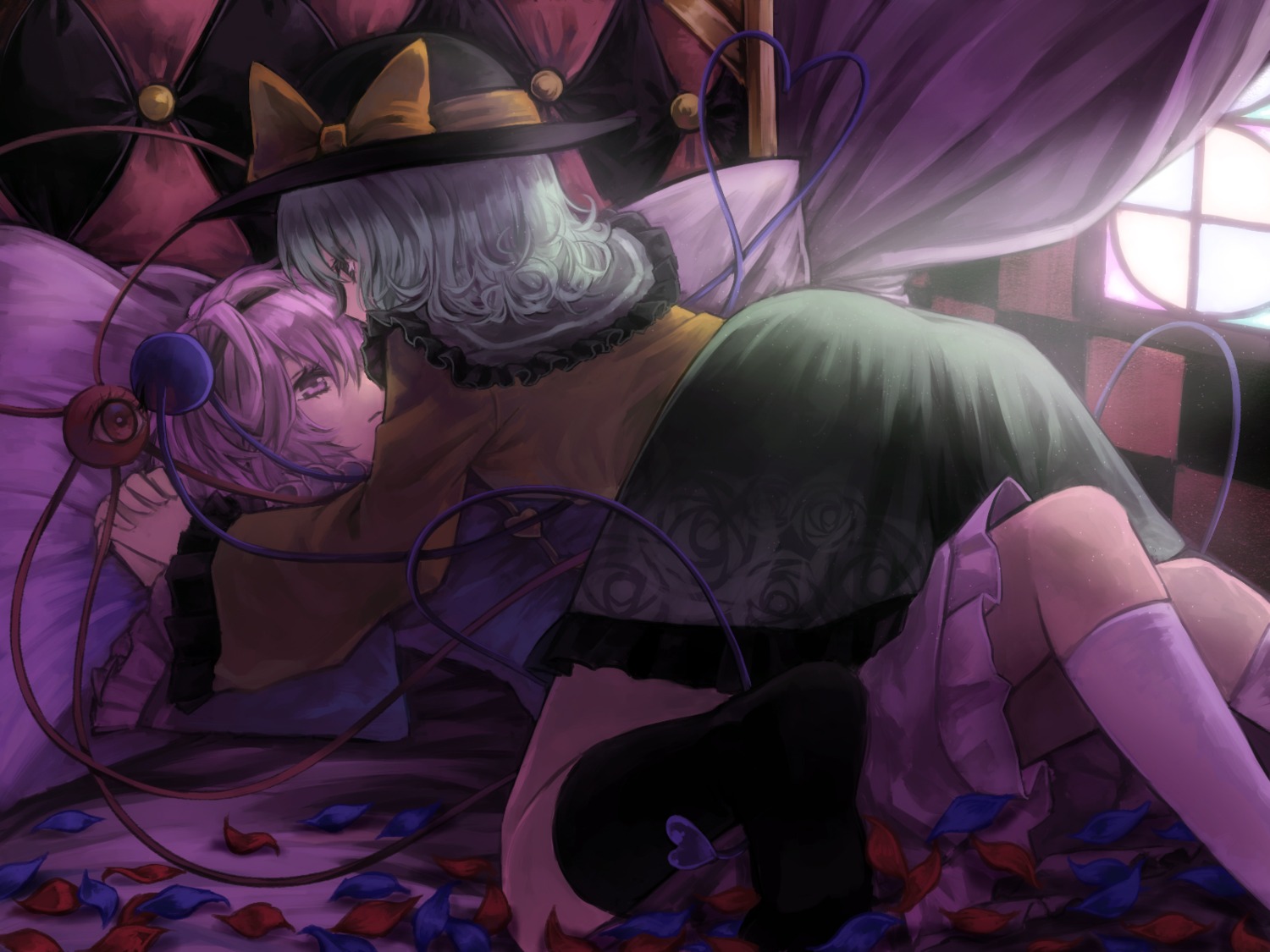komeiji_koishi, komeiji_satori, mister_rhino, touhou, wallpaper, yuri