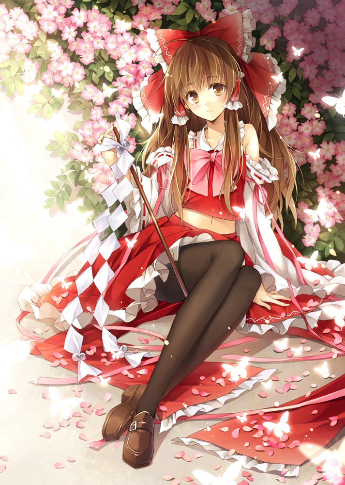 hagiwara_rin, hakurei_reimu, pantyhose, touhou