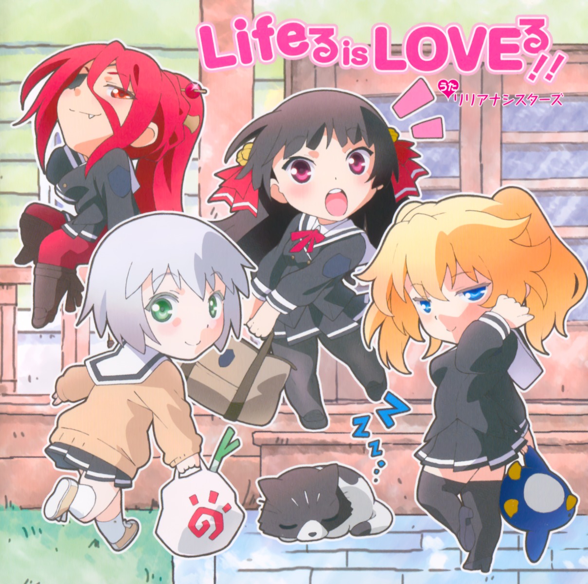 chibi, disc_cover, himenokouji_akiko, kawamura_kousuke, nasuhara_anastasia, nikaidou_arashi, onii-chan_dakedo_ai_sae_areba_kankei_naiyo_ne, pantyhose
