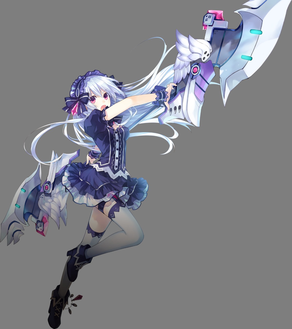 compile_heart, fairy_fencer_f, lolita_fashion, thighhighs, tiara_(fairy_fencer_f), transparent_png, tsunako, weapon