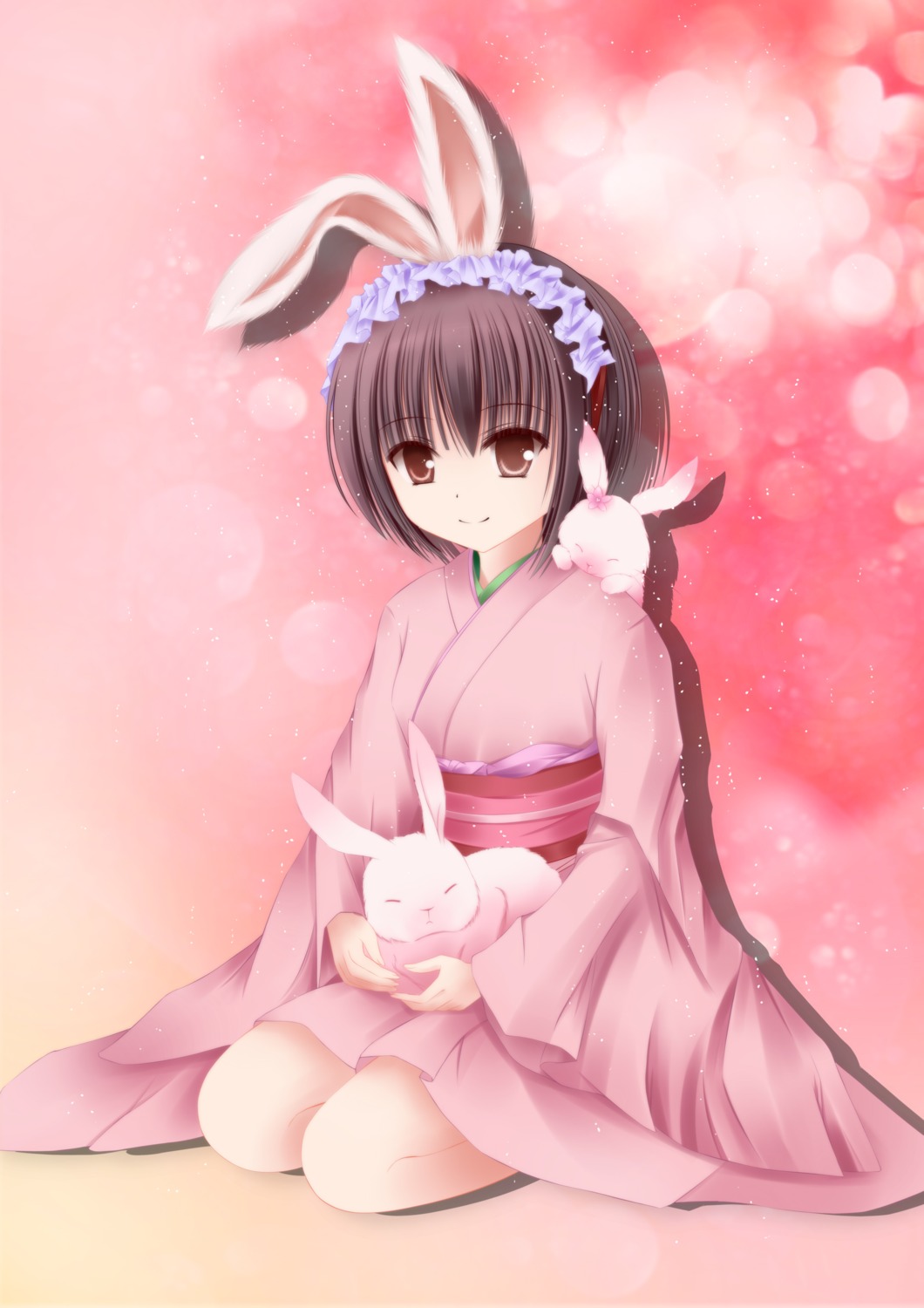 animal_ears, bunny_ears, inaba_tewi, kimono, touhou, y453438489
