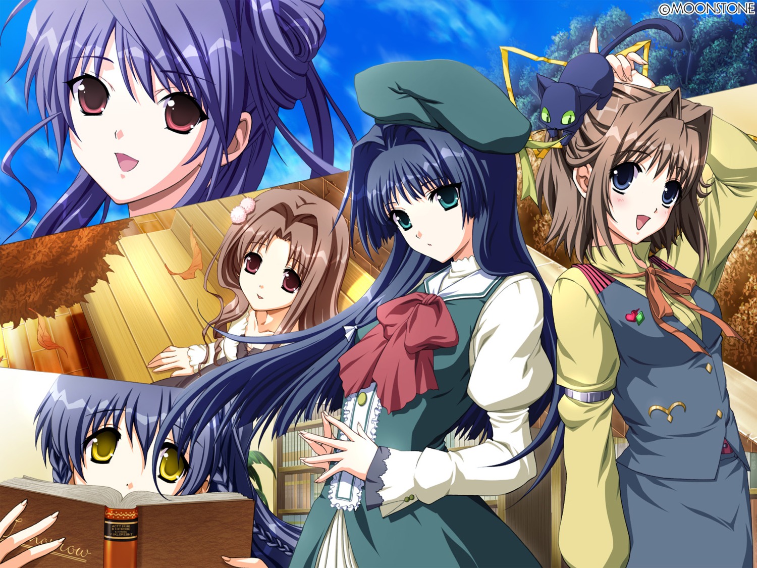 aoi_chikako, asou_touri, doko_e_iku_no_ano_hi, kanno_touko, kanzaki_chihiro, kunimi_ema, mogi_kazuha, moonstone, wallpaper