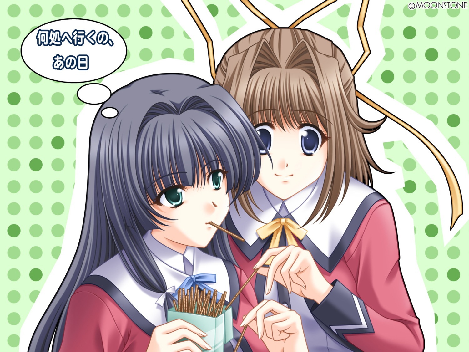 doko_e_iku_no_ano_hi, kanzaki_chihiro, kunimi_ema, moonstone, odencan, wallpaper