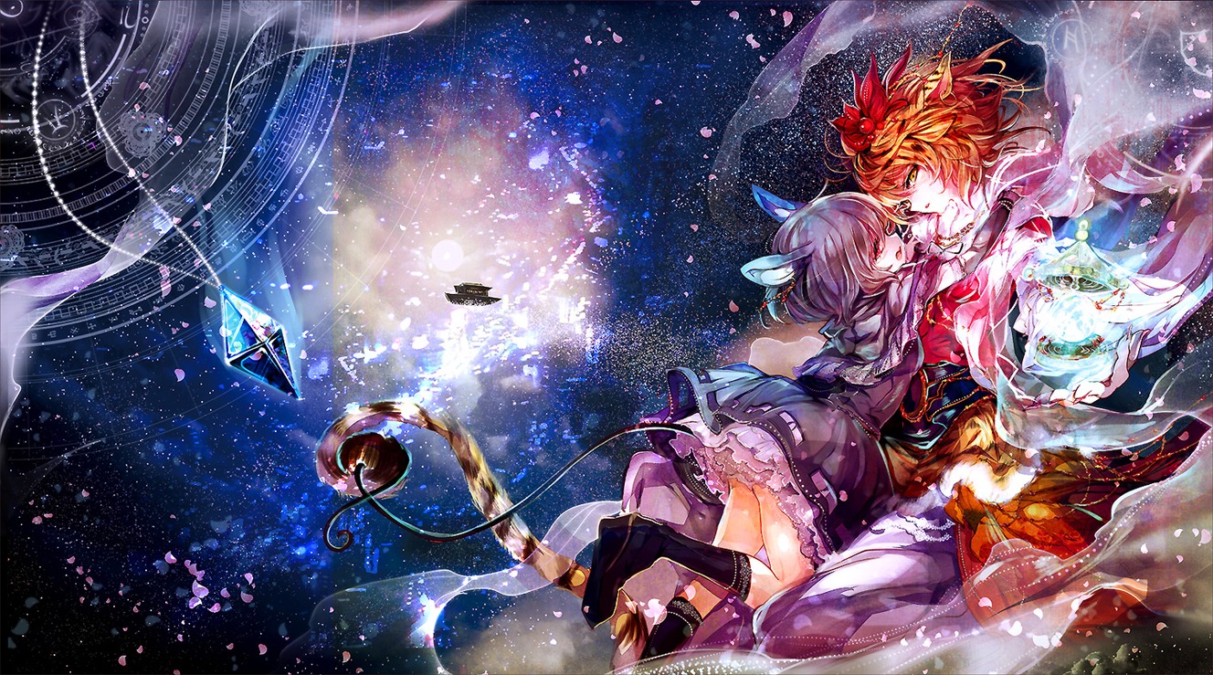 animal_ears, cercis, nazrin, tail, toramaru_shou, touhou