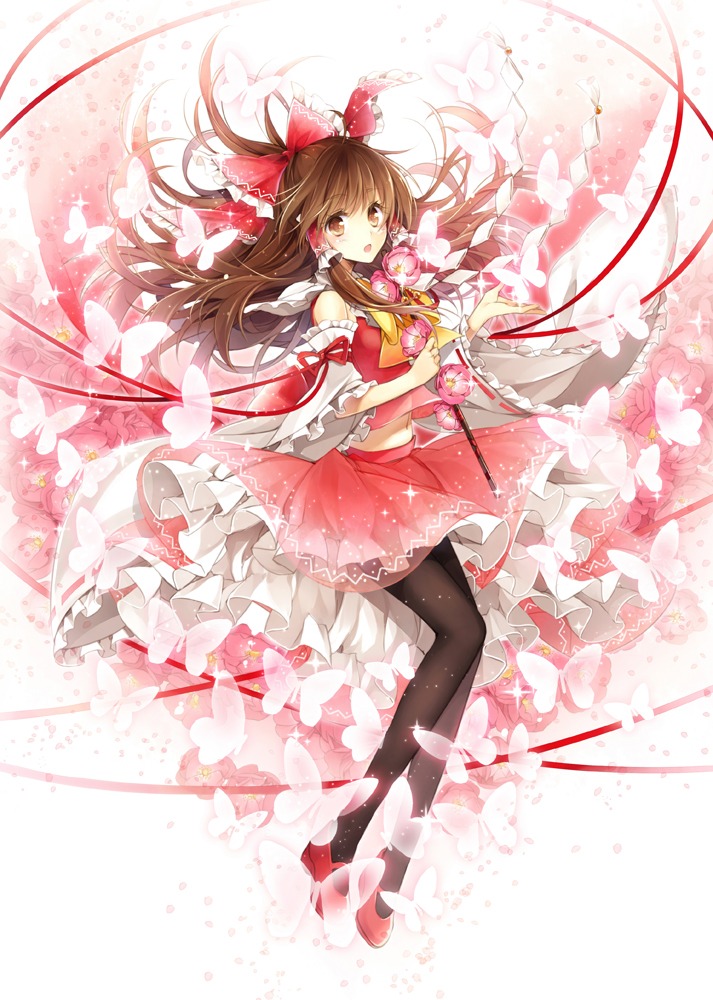 hagiwara_rin, hakurei_reimu, pantyhose, touhou