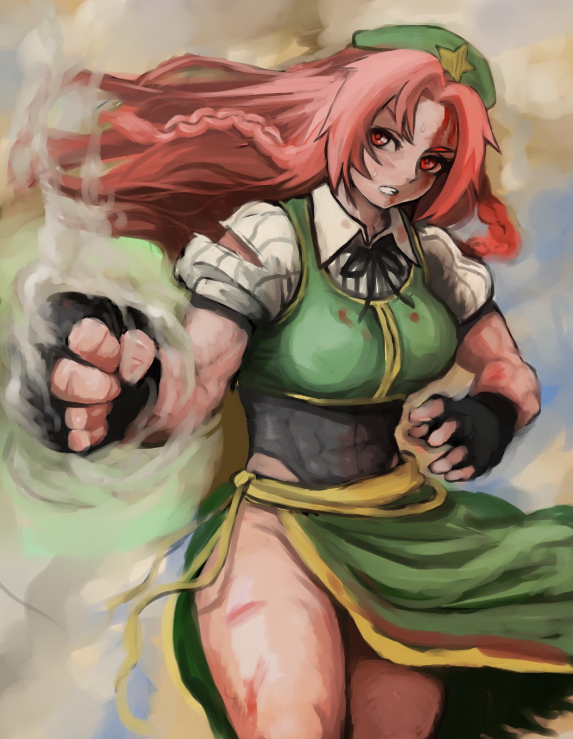 blood, hong_meiling, hoshitetsu_ringo, touhou