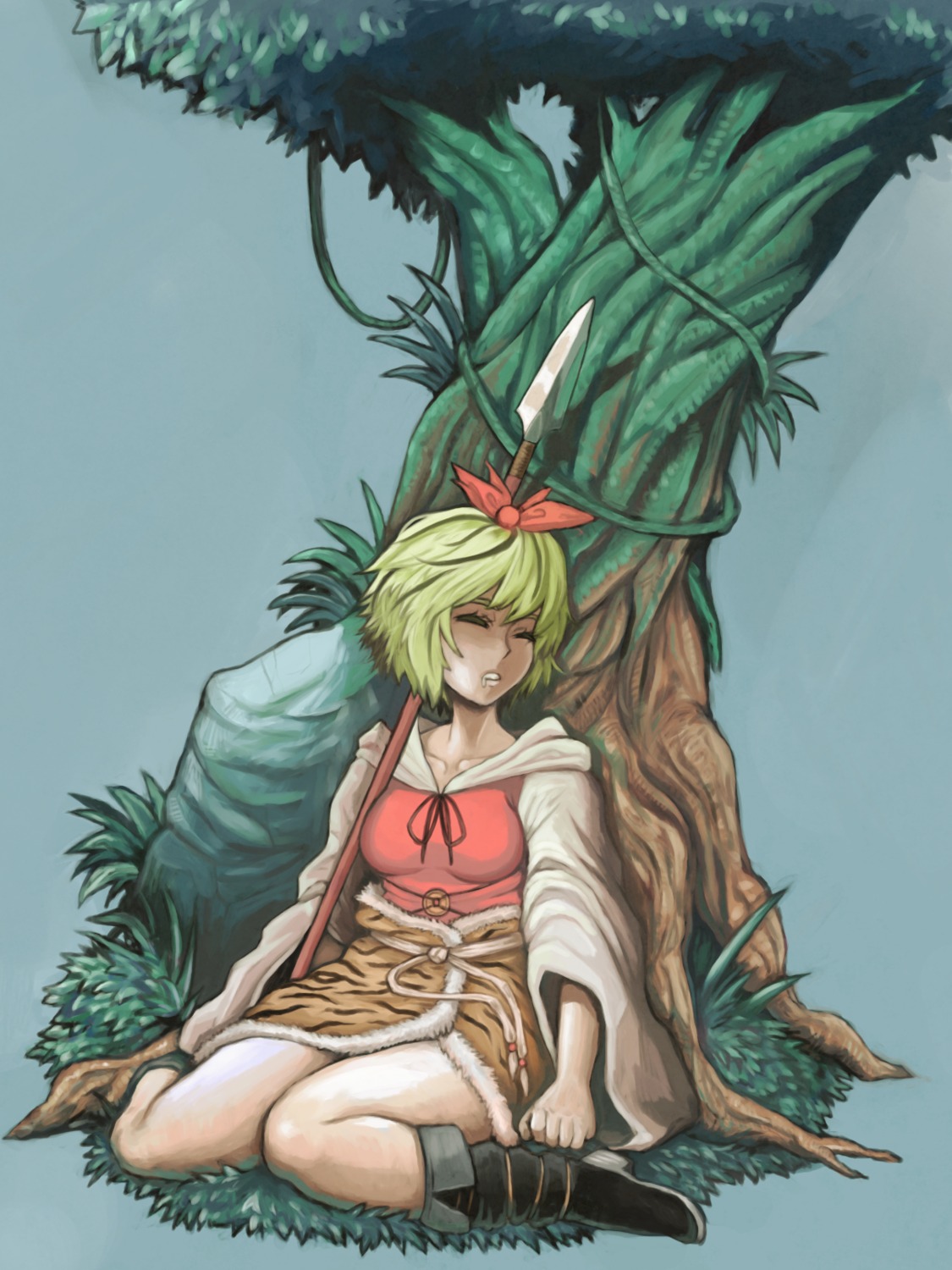 hoshitetsu_ringo, toramaru_shou, touhou, weapon