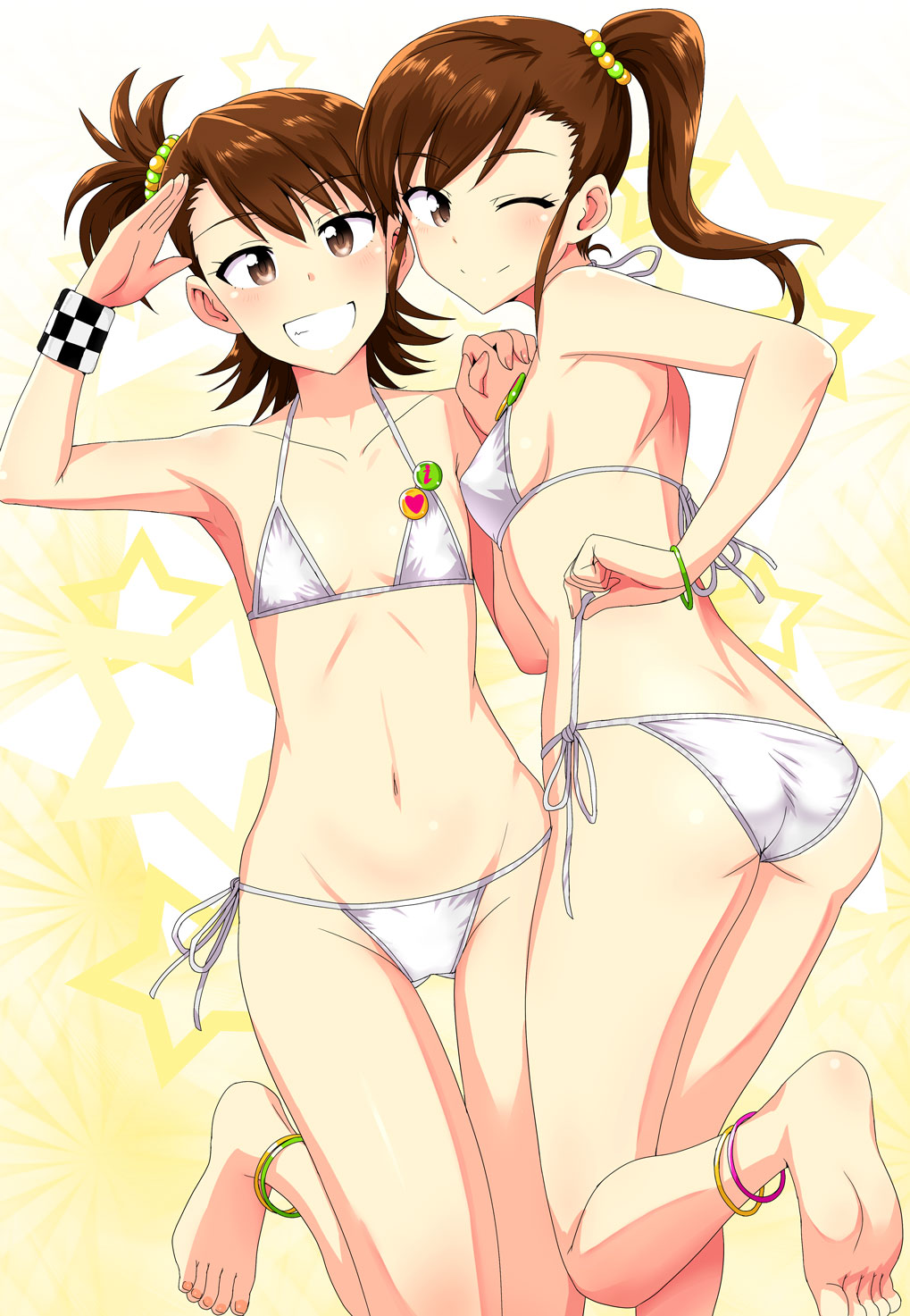bikini, futami_ami, futami_mami, swimsuits, the_idolm@ster, tsurui