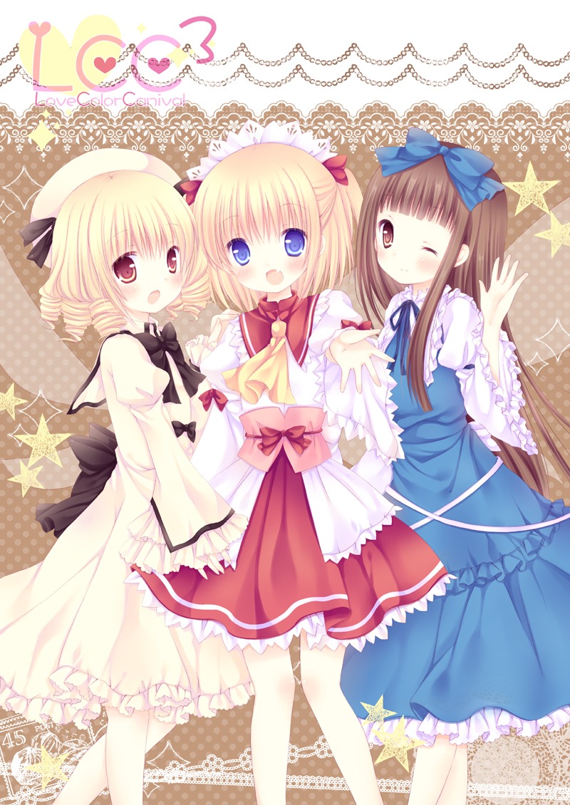 dress, luna_child, mizuse_ruka, star_sapphire, sunny_milk, touhou