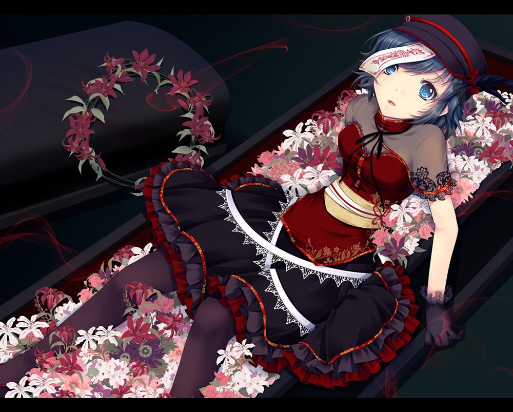 cetera, chinadress, gothic_lolita, lolita_fashion, miyako_yoshika, pantyhose, touhou