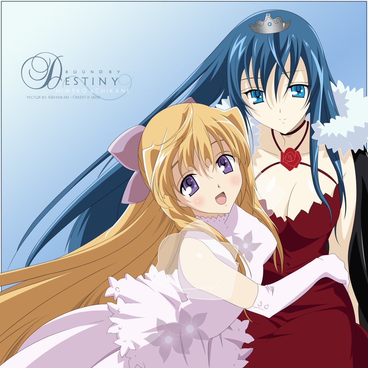 himemiya_chikane, kannazuki_no_miko, kurusugawa_himeko, vector_trace, watermark