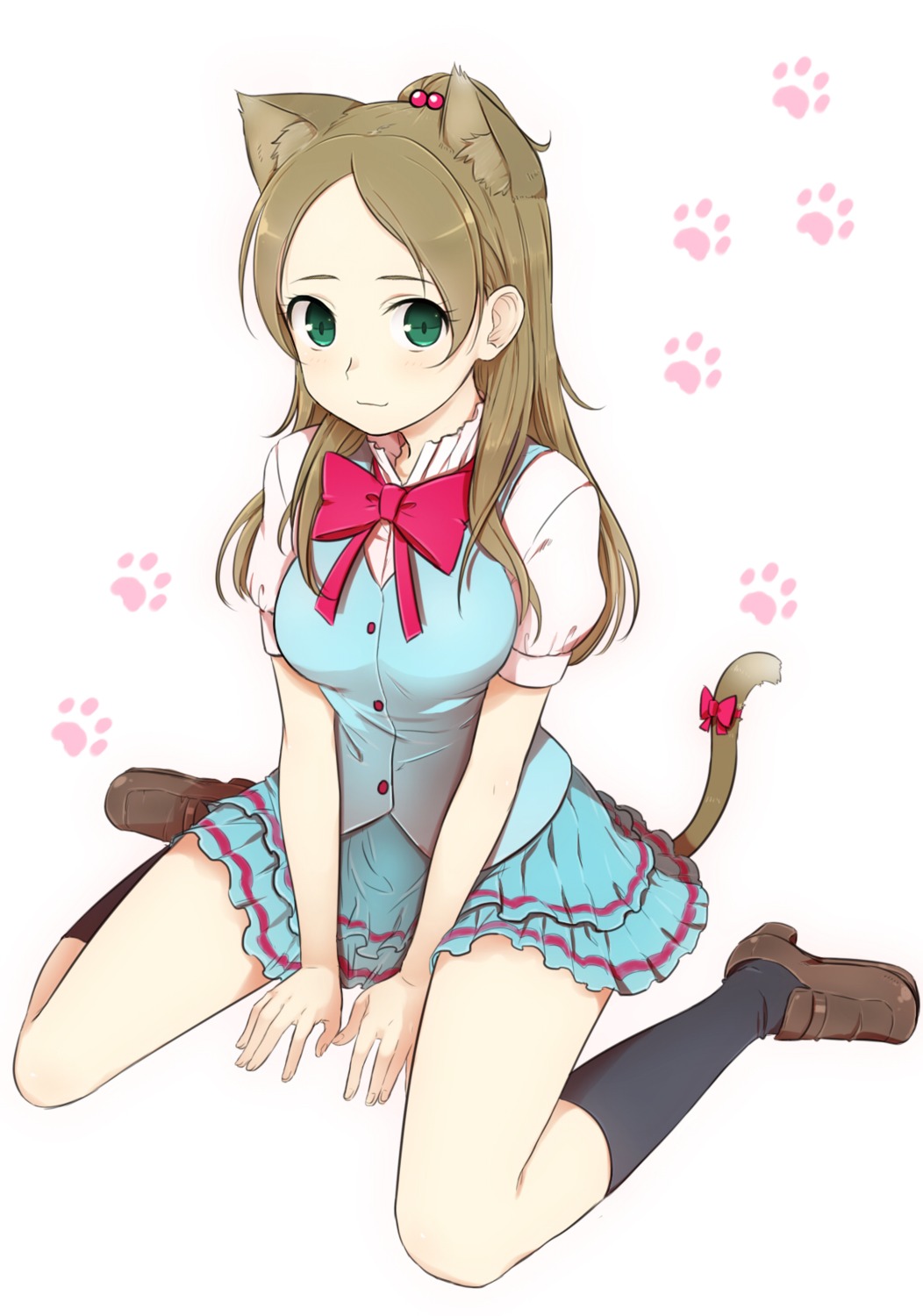animal_ears, minamino_kanade, minazuki_randoseru, nekomimi, precure, seifuku, suite_precure, tail