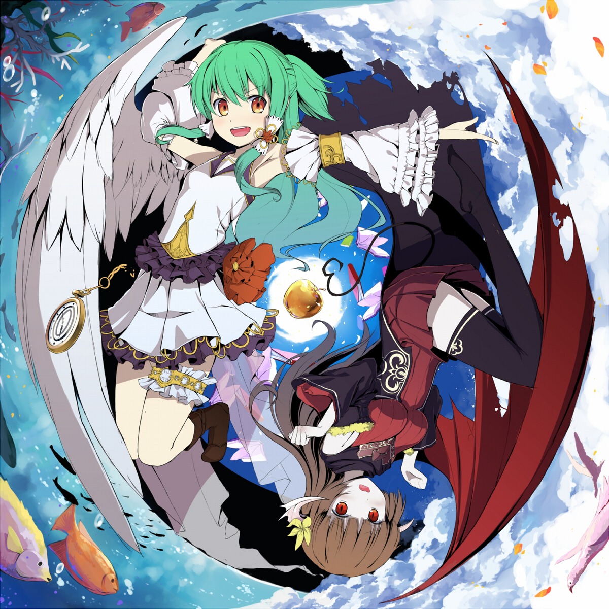 fightpower, garter, thighhighs, wings