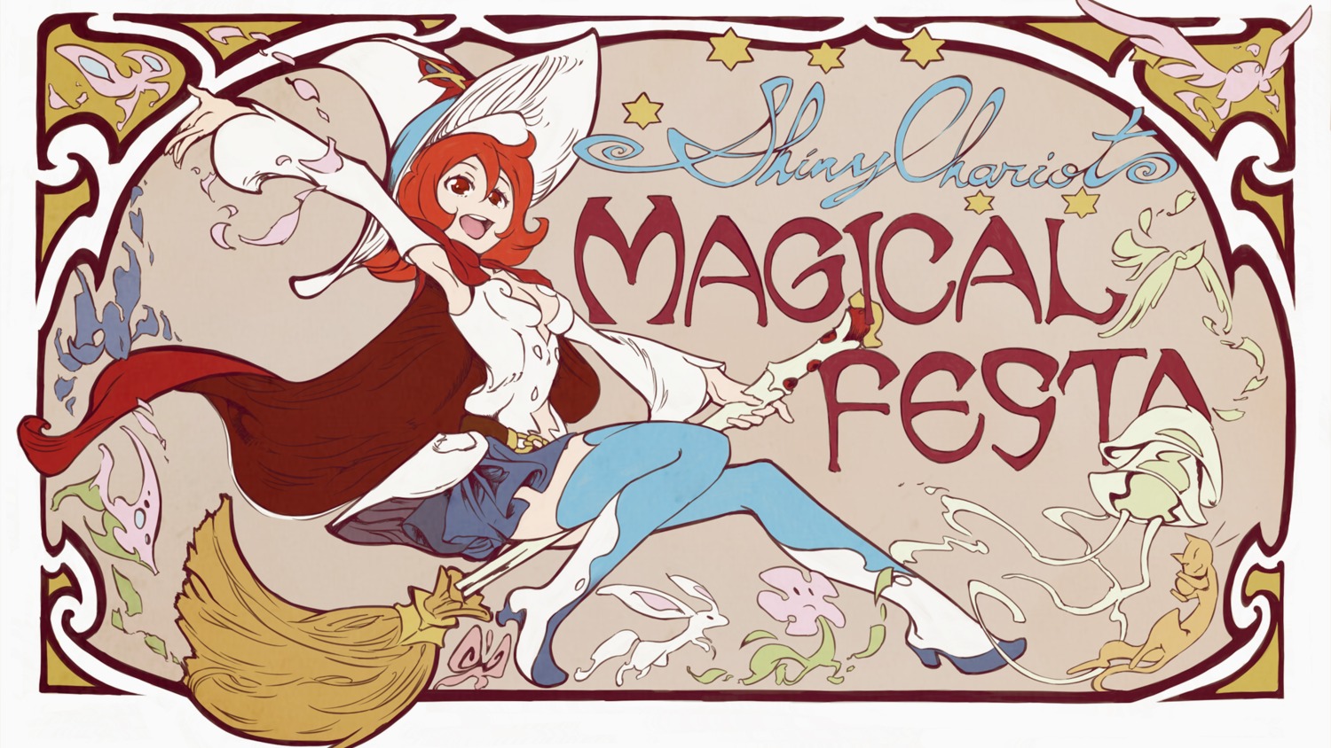 cleavage, little_witch_academia, shiny_chariot, tagme, thighhighs, wallpaper, witch